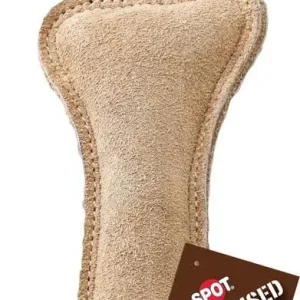 Dura-Fused Leather Bone Dog Toy, Brown, 7 in