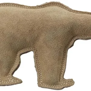 Dura-Fused Leather Dog Toy Bear, Brown Large