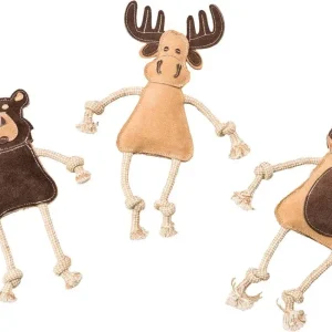 Dura-Fused Leather Forest Dog Toy Assorted, Brown, Tan, 14 in