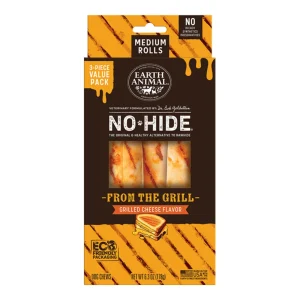 Earth Animal Dog No, Hide From The Grill Grilled Cheese Rolls Medium Value Pack, 3 ct