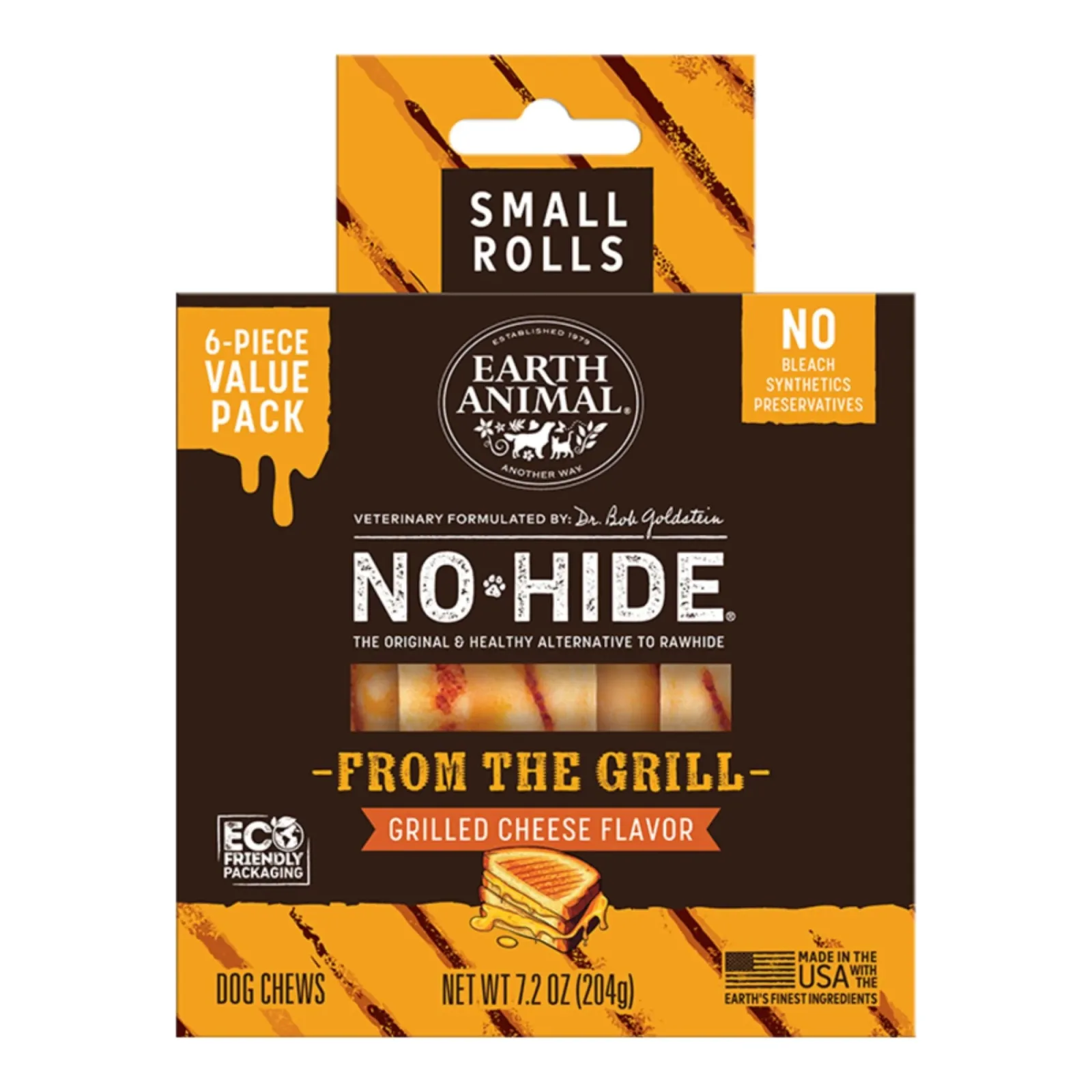 Earth Animal Dog No - Hide From The Grill Grilled Cheese Rolls Small Value Pack - 6 ct