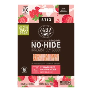Earth Animal Dog No - Hide Original Collection Strawberries & Cream Stix Value Pack - 20 ct