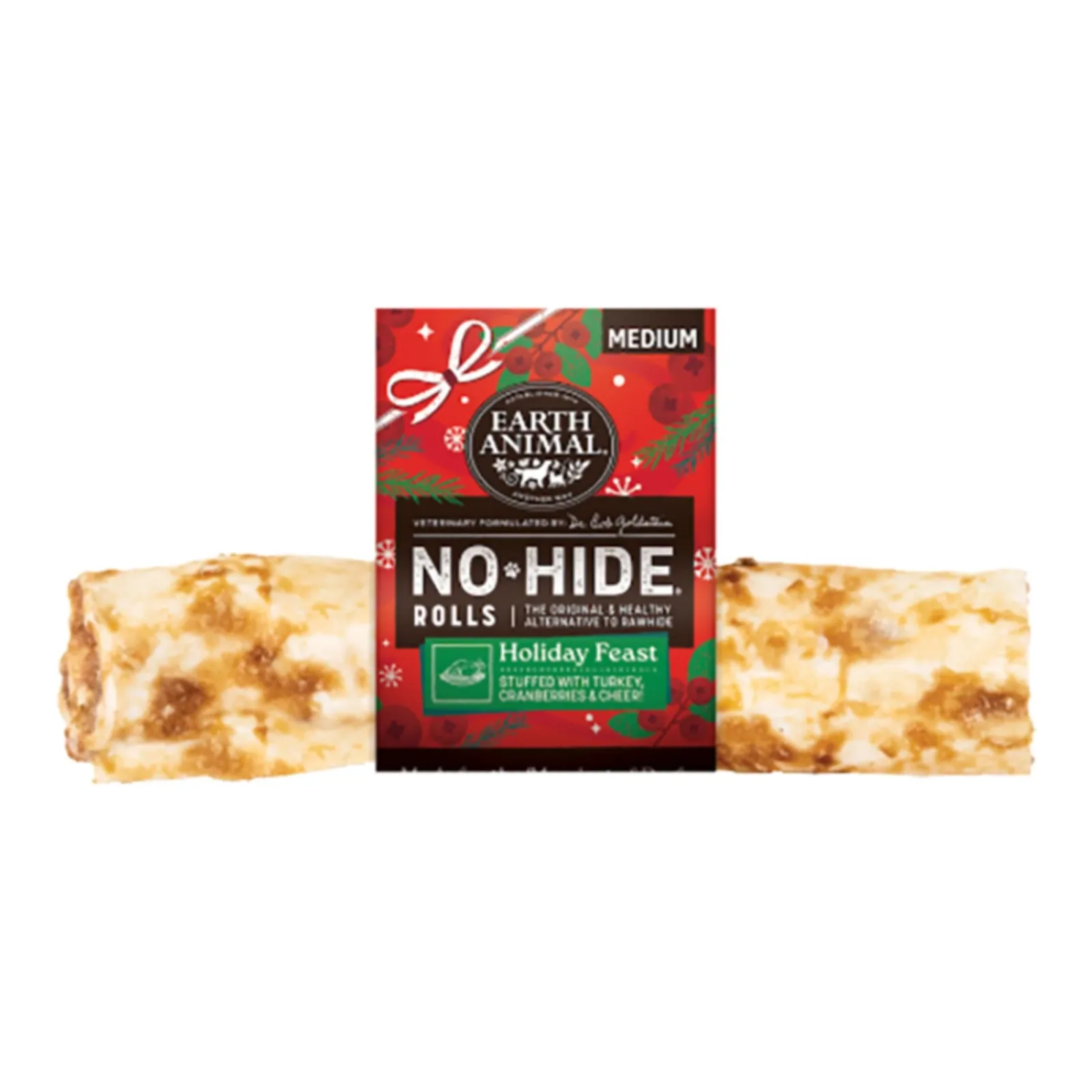 Earth Animal Dog No - Hide Seasonal Collection Holiday Feast Rolls Medium - 10 ct