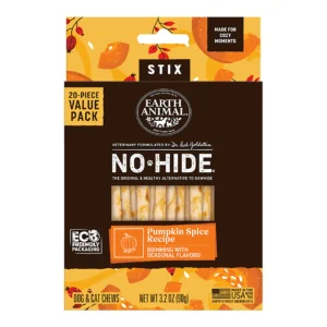 Earth Animal Dog No - Hide Seasonal Collection Pumpkin Spice Stix - 20 ct