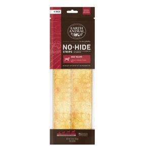 Earth Animal Dog No Hide Strips Beef 4 ct