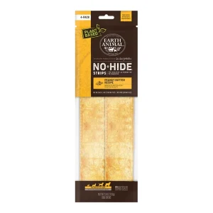 Earth Animal Dog No Hide Strips Peanut Butter 4 ct