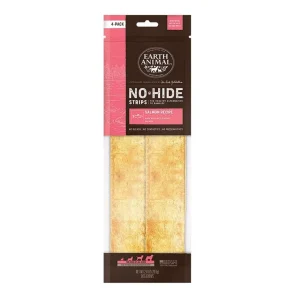 Earth Animal Dog No Hide Strips Salmon 4 ct