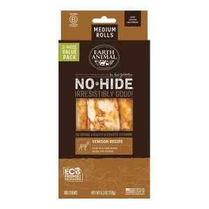 Earth Animal Dog No-Hide Venison Rolls Medium Value 3 ct