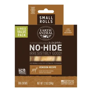 Earth Animal Dog No-Hide Venison Rolls Small Value 6 ct
