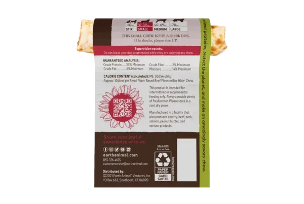 Earth Animal - Long-Lasting Vegan Salmon Dog Chew Small, 24 ct - Image 2