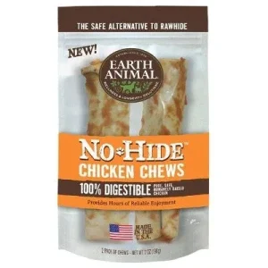 Earth Animal No Hide Chicken Chews Dog Treats, 4 in, 2 ct