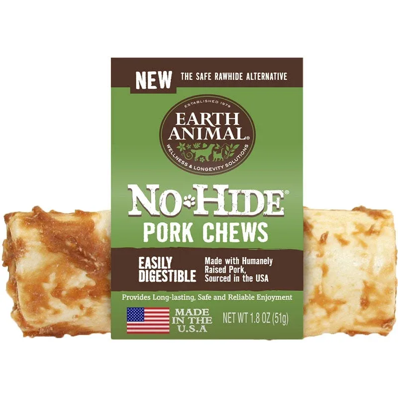 Earth Animal No-Hide - Long-Lasting 4 in Pork Dog Chew, 24 ct