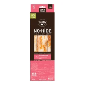 Earth Animal No-Hide - Long-Lasting Salmon Roll Large Dogs, 3 ct