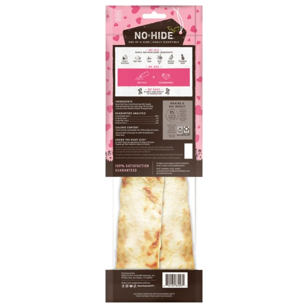 Earth Animal No-Hide - Rawhide-Free Strawberry Cream Strip, 4 ct - Image 2