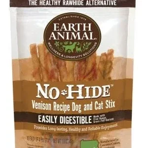 Earth Animal No Hide Venison Chews Dog Treats, 10 ct