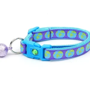Earth on Purple Cat Collar