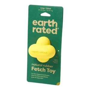 Earth Rated Dog Fetch Dog Toy Yellow Rubber Large