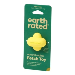 Earth Rated Dog Fetch Dog Toy Yellow Rubber Small