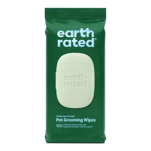 Earth Rated Dog Grooming Wipes White Tea & Basil 100 ct