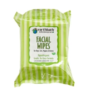 Earthbath Hypoallergenic Facial Wipes for Dogs & Cats - 25 ct