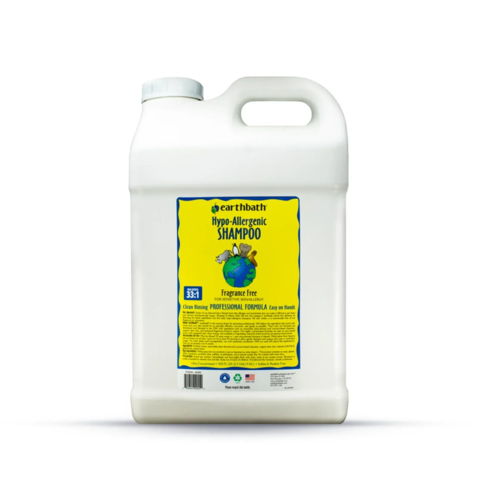 Earthbath HypoAllergenic Pet Shampoo, Fragrance Free 2.5 gal