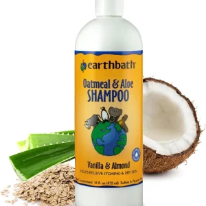 Earthbath Oatmeal and Aloe Dog Shampoo – Vanilla Almond 16 oz