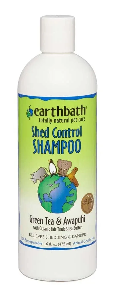 Earthbath Shed Control Pet Shampoo, Green Tea & Awapuhi 16 oz