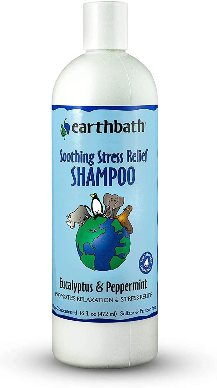 Earthbath Soothing Stress Relief Pet Shampoo, Eucalyptus & Peppermint 16 oz