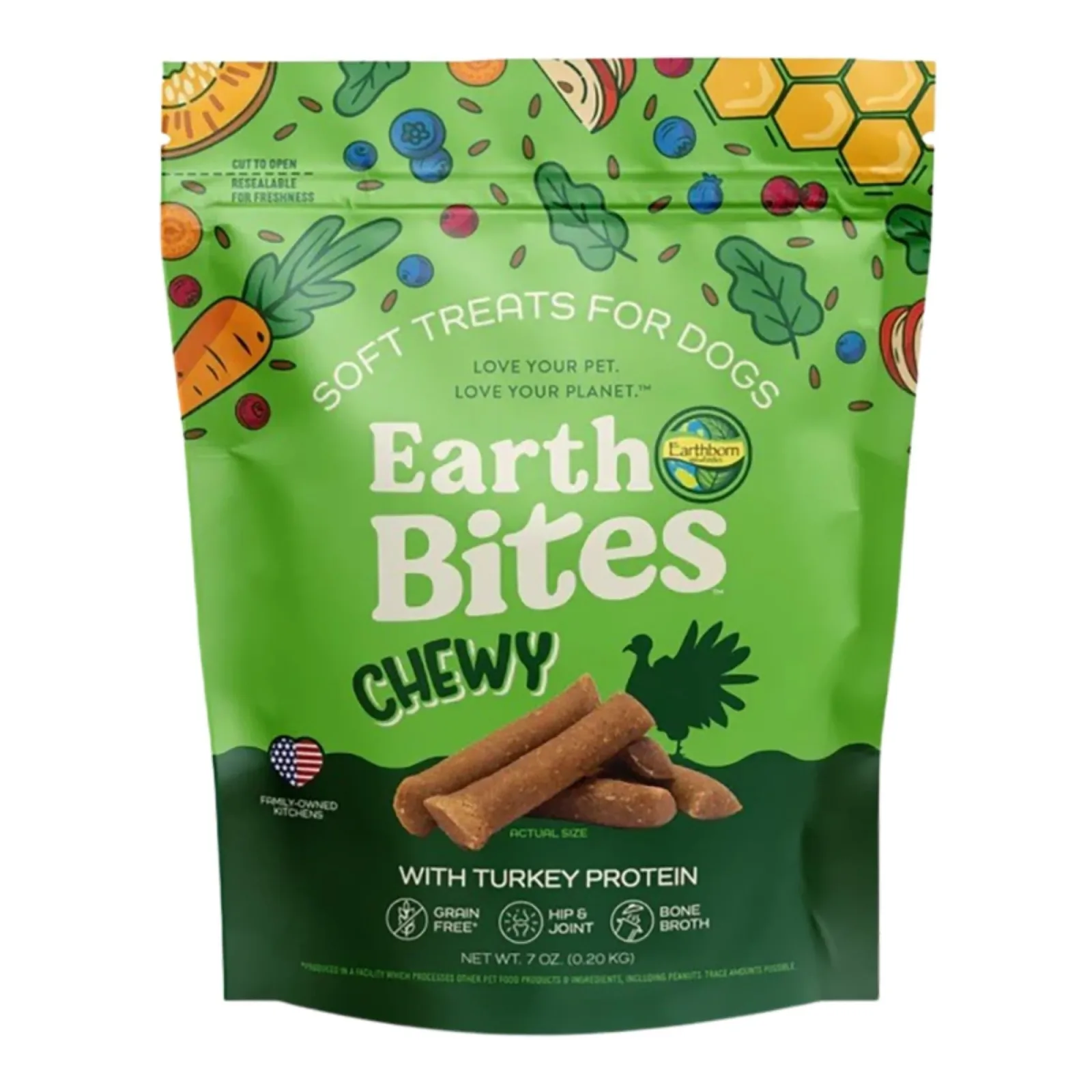 Earthborn Dog Grain-Free Earthbites Chewy Turkey 7 oz