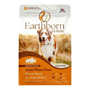 Earthborn Holistic Great Plains Feast Grain-Free Dry Dog Food Bison Meal & Vegetables, 25 lb