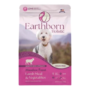 Earthborn Holistic Meadow Feast Grain-Free Dry Dog Food Lamb Meal & Vegetables, 4 lb
