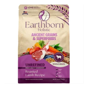 Earthborn Holistic Unrefined Ancient Grains & Superfoods Dry Dog Food Roasted Lamb, 25 lb