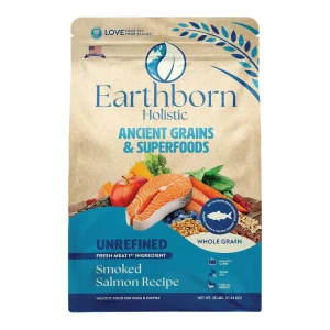 Earthborn Holistic Unrefined Ancient Grains & Superfoods Dry Dog Food Smoked Salmon, 25 lb