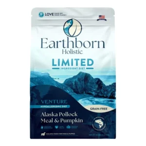 Earthborn Holistic Venture Limited Ingredient Diet Grain-Free Dry Dog Food Alaska Pollock Meal & Pumpkin 25 lb