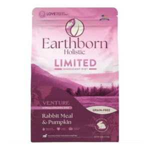 Earthborn Holistic Venture Limited Ingredient Diet Grain-Free Dry Dog Food Rabbit Meal & Pumpkin, 4 lb