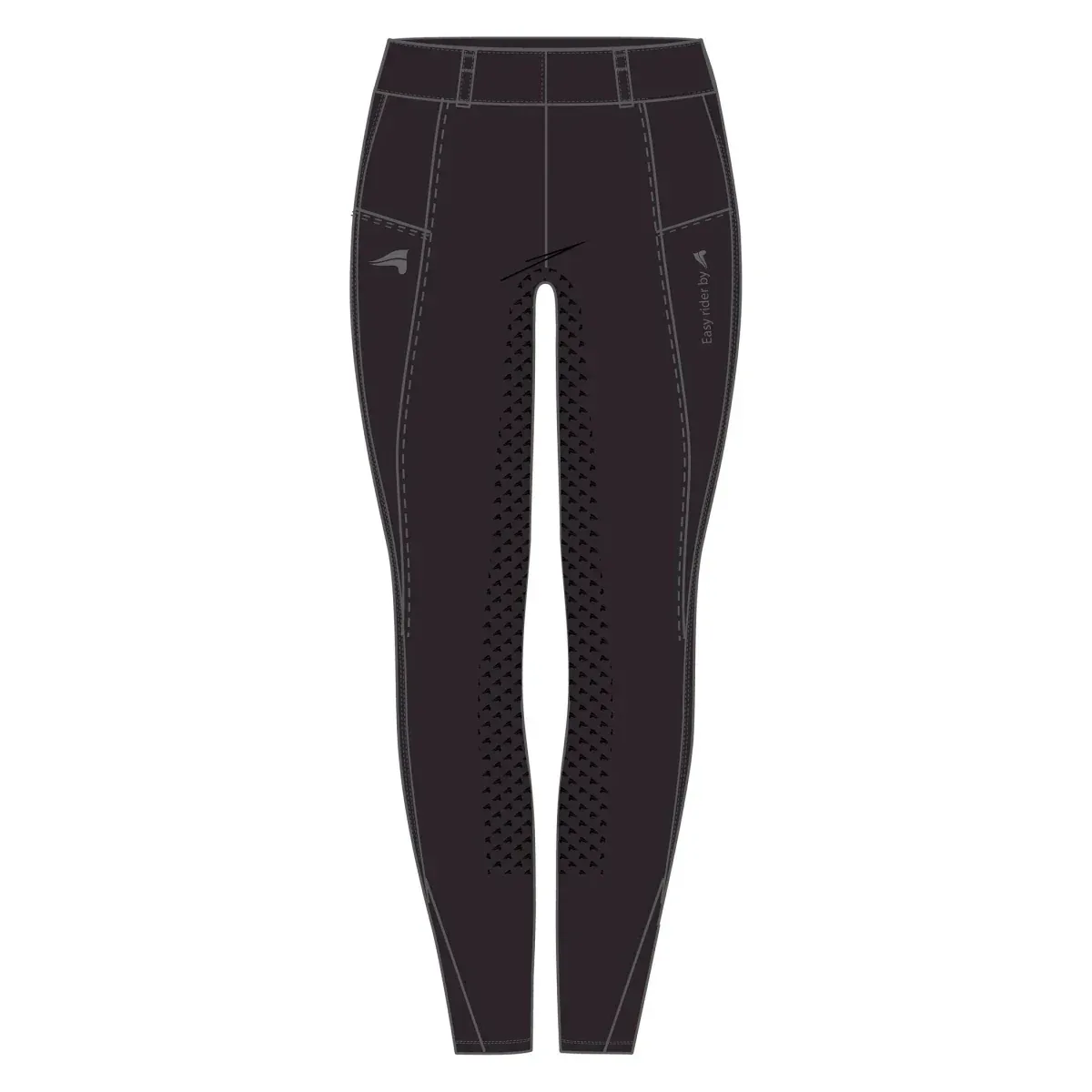 Easy Rider Riding Tights ERDon FullGrip-Black Rose, 32 in