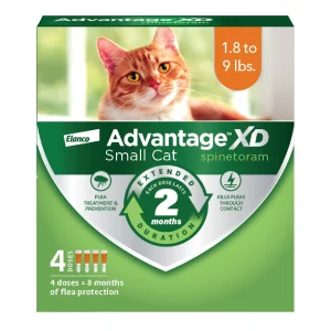 Elanco Advantage XD Topical Flea Protection for Cats 4 doses (8 months of protection) SmallCats (1.8-9 Lbs)