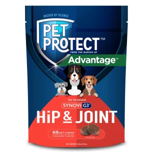 Elanco Pet Protect Advantage Hip & Joint Dog Supplement Chicken 60 ct
