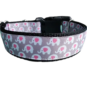 Elephants Nylon Dog Collar