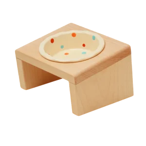Elevated Wooden Cat Bowl