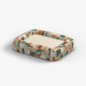 Ellie Multicolor Woven Bolster Pet Bed | Pet Bed Cover + Insert | Small | Ruggable
