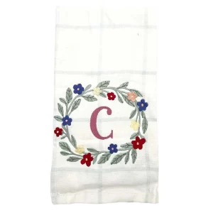 Embroidered Monogram Kitchen Towel