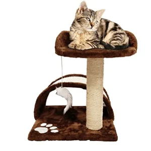 Emily Pets Cat Tree Scratching Post for Kittens & Cats (Black)