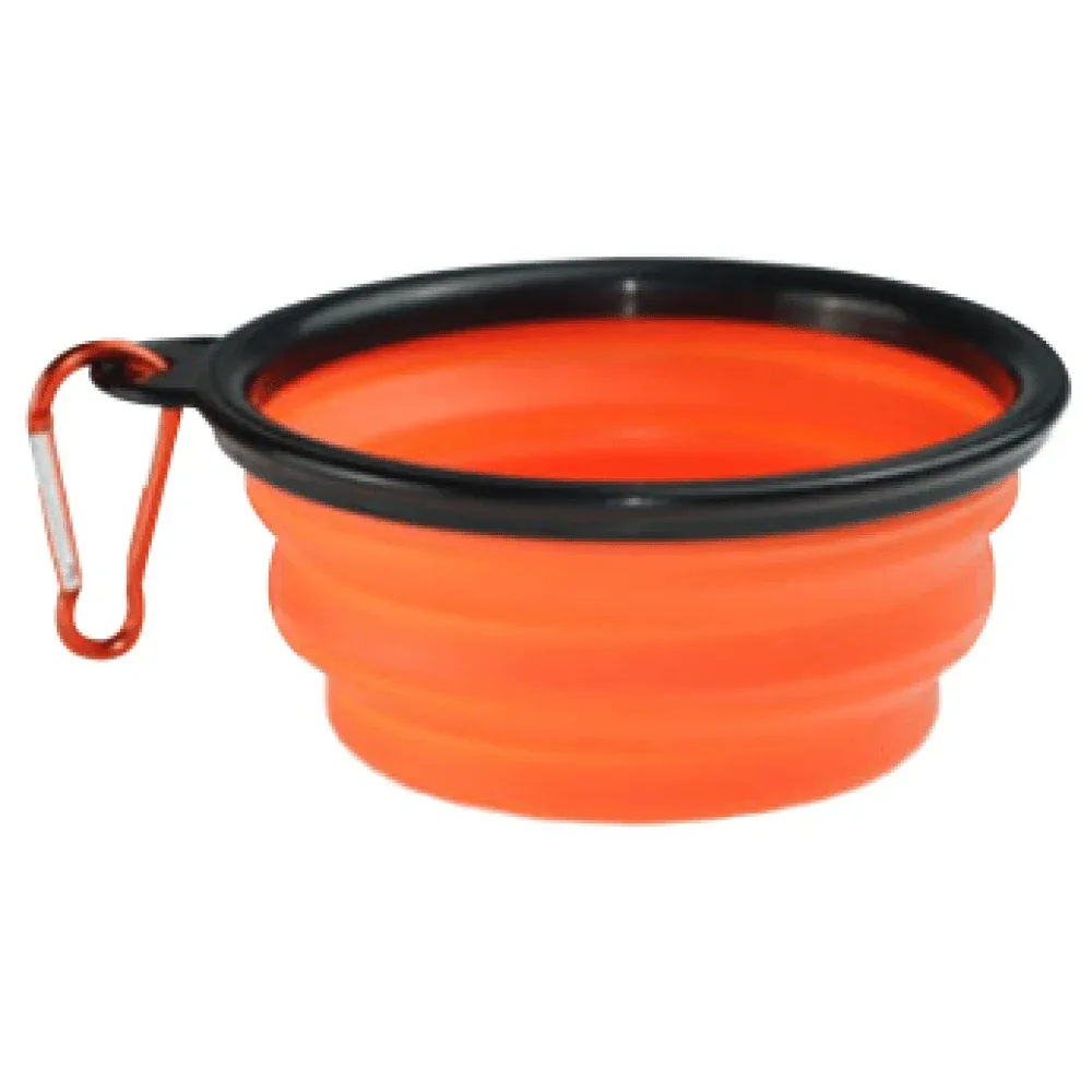 Emily Pets Collapsible Bowl For Dogs & Cats (Orange)