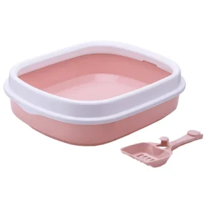 Emily Pets Litter Box With Scooper for Cats (Pink)
