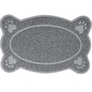 Emily Pets Oval Shaped Feeding Mat for Dogs and Cats (Black)