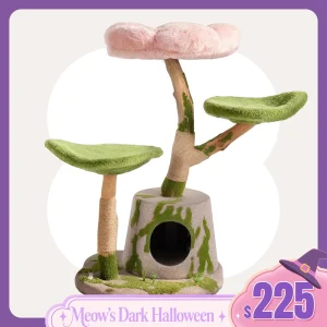 Enchanted Blossom Solid Wood Cat Tree
