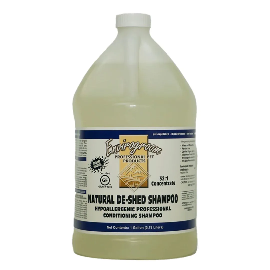 Envirogroom Natural De-Shed 32:1 Hypo Allergenic Shampoo, 1 Gallon