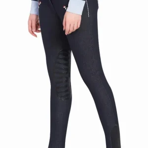 Equine Couture Alice Denim Embroidered Breeches - Women's Riding Jeans with Silicone Patches