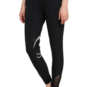 Equine Couture Malta Knee Patch Breeches - Women's Riding Pants with Floral Cutout Details